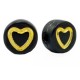Acrylic beads Hearts Black-gold